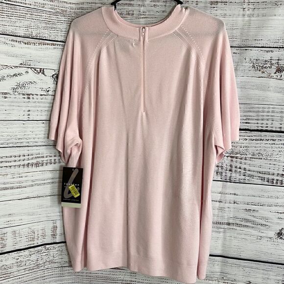 Hampshire Studio sweater womens plus size X3 Knit Crew neck Made In Korea Pink - Picture 5 of 6